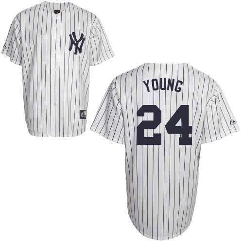 Chris Young #24 Youth Baseball Jersey-New York Yankees Authentic Home White MLB Jersey - Click Image to Close